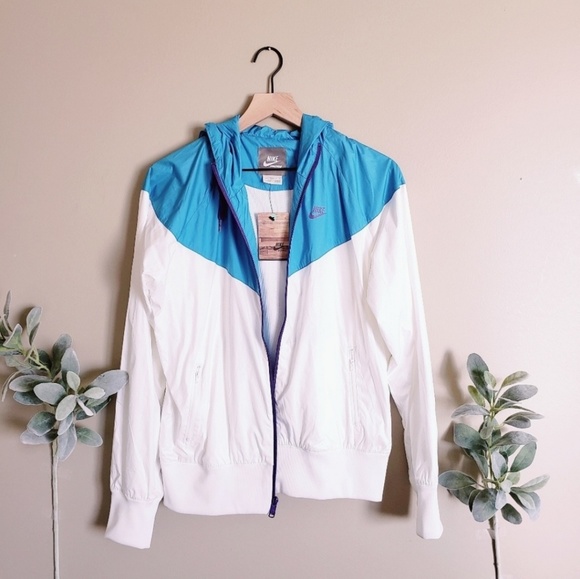 Nike Jackets & Blazers - Gently worn! Nike White Blue Hypebeast Windbreaker